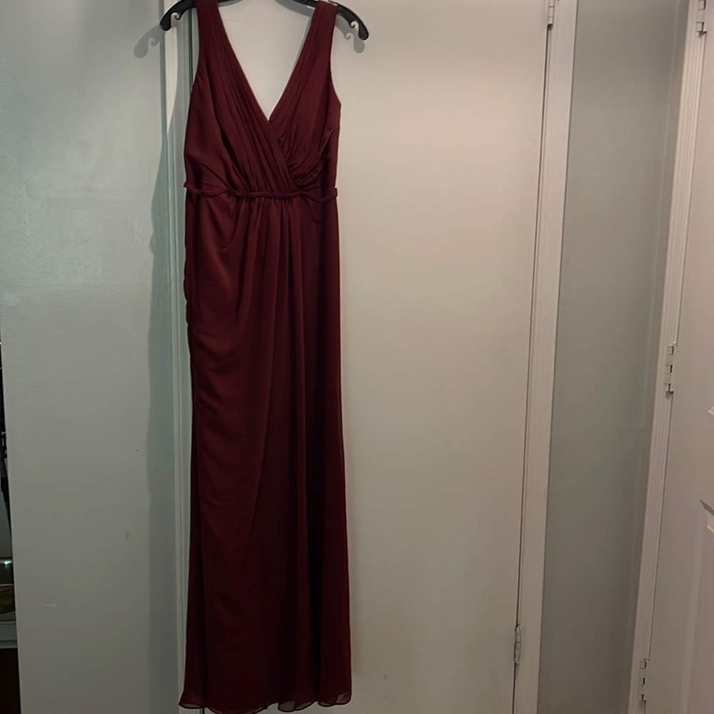 David’s Bridal Maroon Gown
